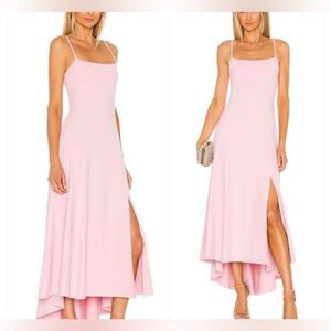 Susana monaco Thin Strap Maxi Dress in Pink Cashmere large NWT